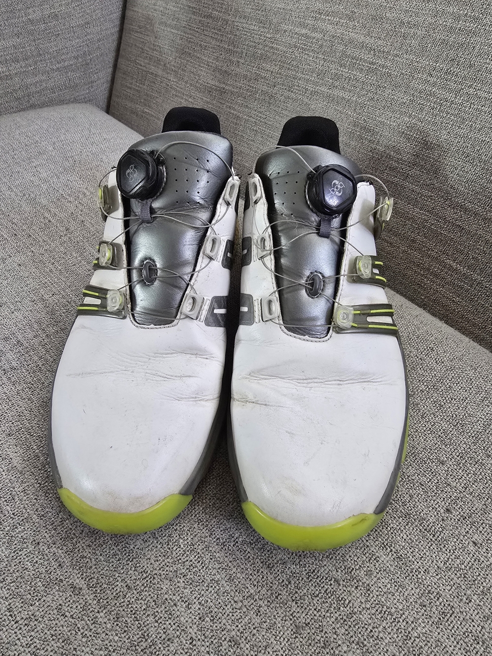adidas Men’s Athletic Golf Shoes - White, Silver & Neon Yellow